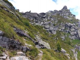 Kurz unter der Bocchetta nach einer kurzen Kraxelstelle