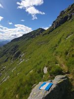 Steile Grasflanken mit schuttigen Abschnitten