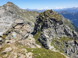 Erster von vielen Türmen im N-Grat des Madom Gröss