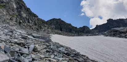 Rückblick auf den oberen Teil des Abstiegs