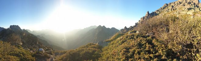 Blick in Richtung Sonnenuntergang in der Bocca di Stagnu [imgDir=WSW]