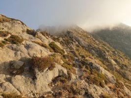 Rechts oben gerade noch unterhalb der Nebelgrenze liegt das Refuge d´Usciolu [imgDir=NE]