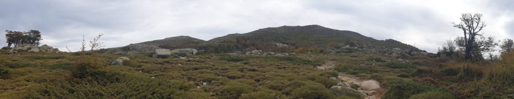 Nach dem steilen Aufstieg legt sich das Gelände über dem Wald auf einer weiten Terrasse zurück. [imgDir=ESE]