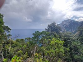 Ein Gewitter braut sich zusammen.