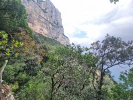 Die Traverse zur Cala Mariolu führt durch eine weitere tiefe Runse unter die Punta e Lattone