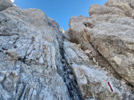 Oben die erste Kraxelstelle