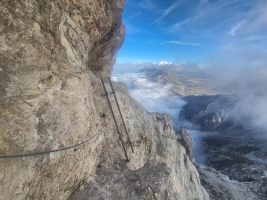 Beginn der ausgesetzten Passage an der Gratschulter