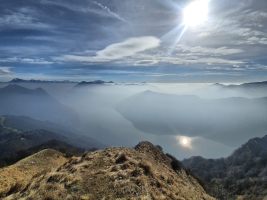 Kaltluftdunst über den Seen