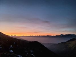 Eindunkeln im Gebirge