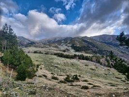 Blick zurück zur Hütte vom ersten Aufstieg