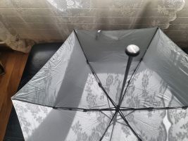 90 cm Durchmesser, sechs Streben, langer Stiel