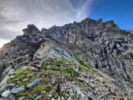 Nach der ersten Kletterpassage über der Querung