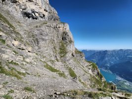 Vom grasigen Eck dort drüben führt der Weg hinüber.