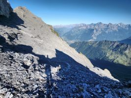 Oberste Geröllflanke unter dem Gitschentor.