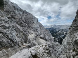 Die lange Traverse von Hanslis Weg zum Teufelspfeiler