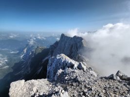 Blick über den Grat zurück zur Mojstrovka