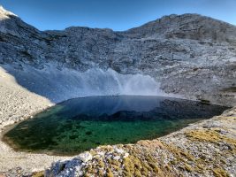 Der obere See. Endlich Frühstück und Wasser!