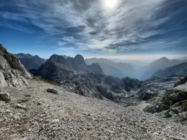 Links der Gamsovec, den ich überschreiten will