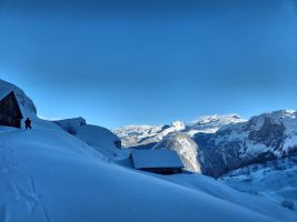 Endlich aus dem Wald raus! Hinten links die Silberen.