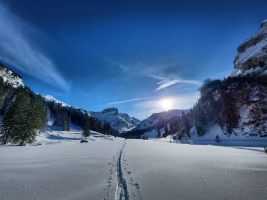 Nordisch Kombination (laufen, schieben, schnaufen) im Hürital