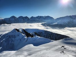 Blick zurück zur verschneiten Südkrete