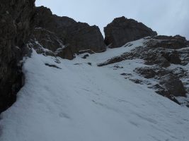 Erste Traverse rechts hinaus zum Wandbuch