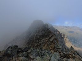 Traverse in den Nebel